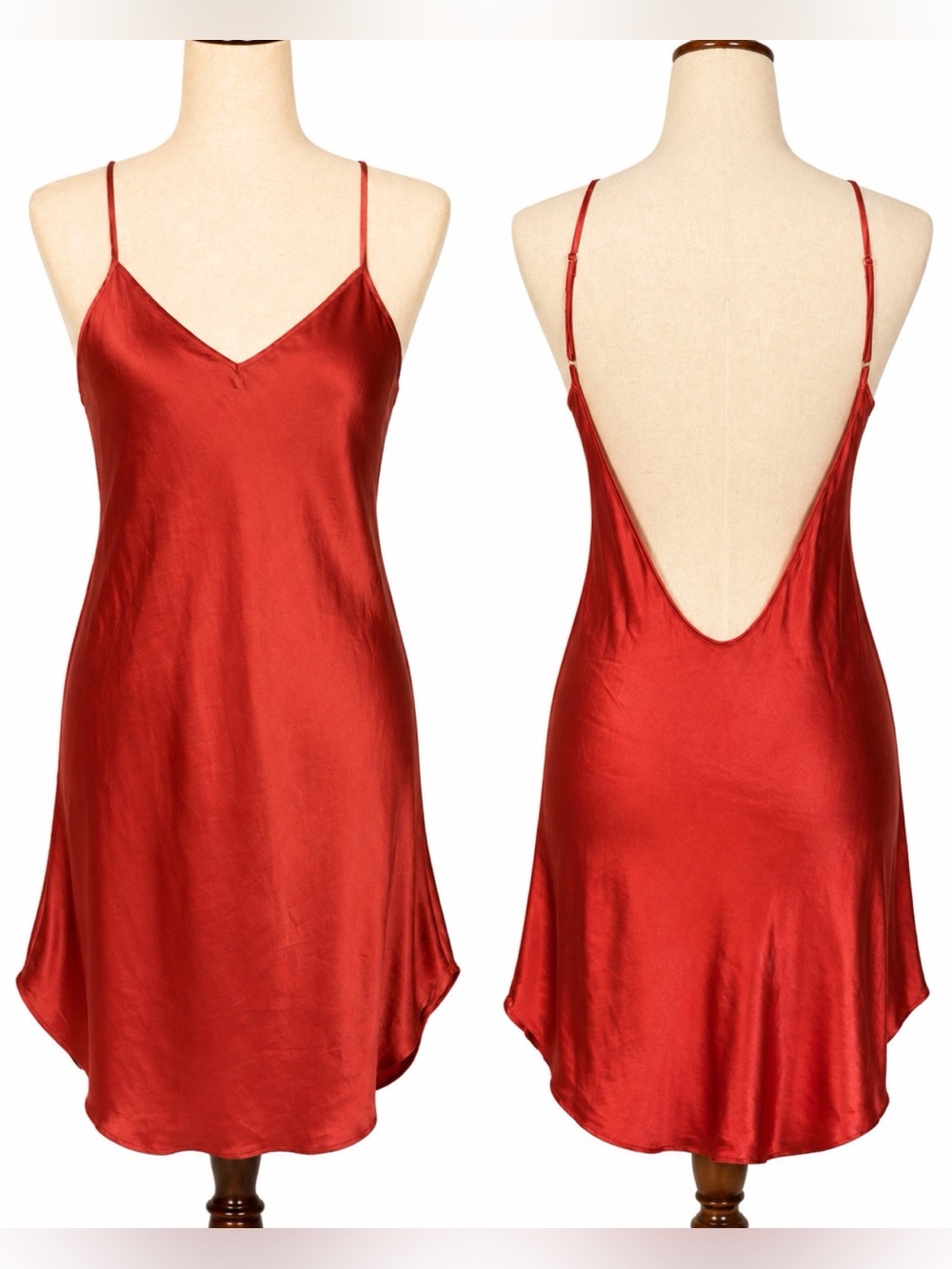 Linda Hartman silk Slip in Deep Red - Women's Intimates- M